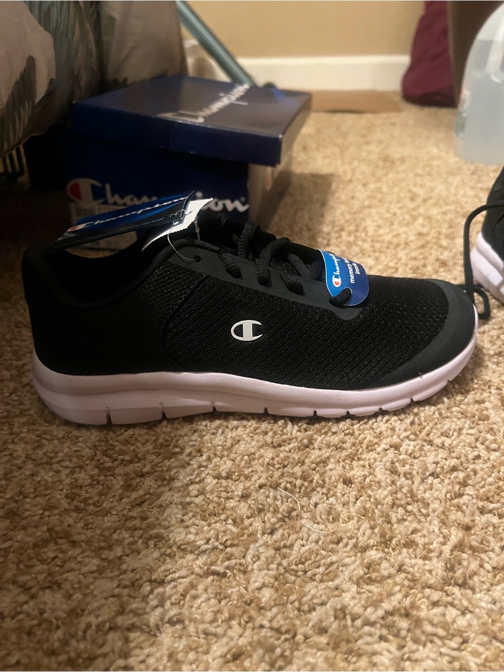 NIB Women’s Champion Black Athletic Sneakers with White Soles Size 8 Wide - Picture 12 of 14